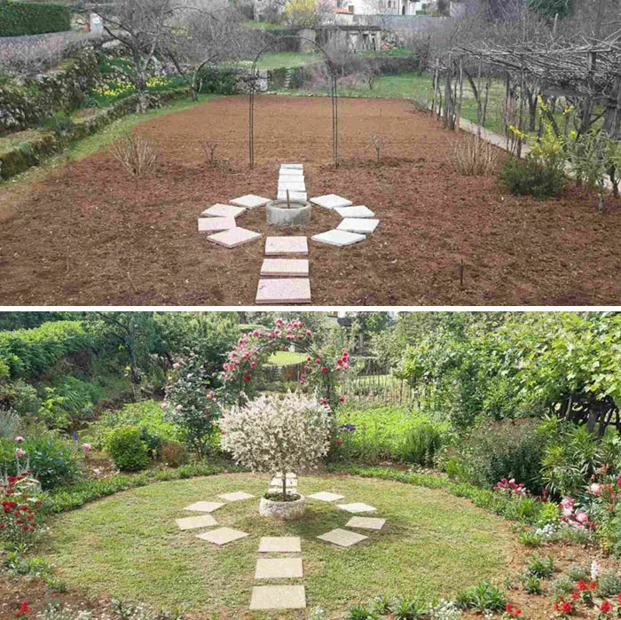 What A Difference A Few Years Can Make. Idea 2017 vs. Established Garden 2020