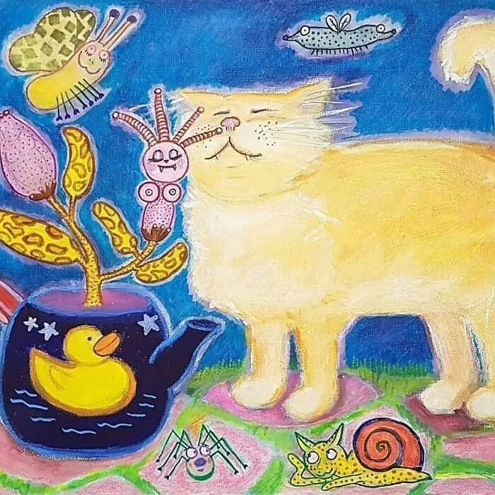 Flower And Cat