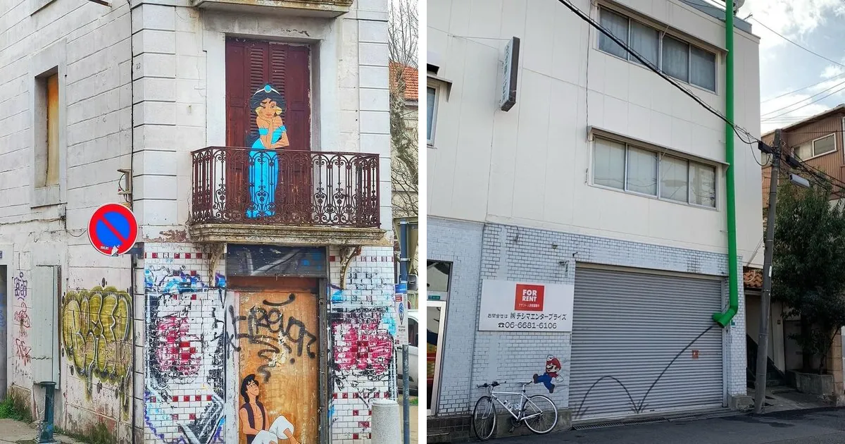 35 Divertidas obras de arte urbano incorporadas a las calles de París, por OakOak