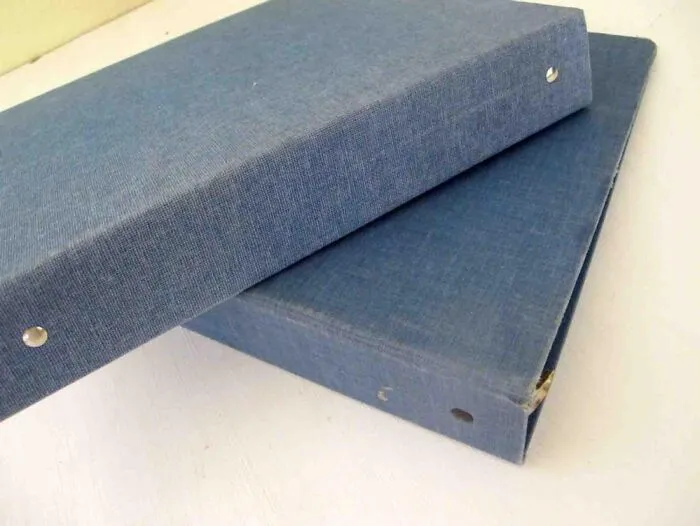 Denim Binders. Mine Were Always Covered In Bluballpoint Pen Doodles. So Satisfying To Draw On