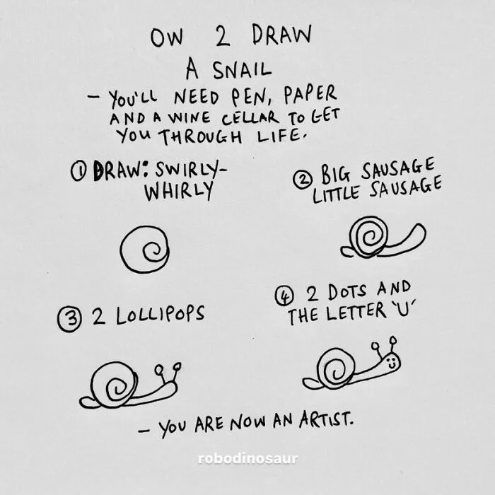 How 2 Draw A Snail