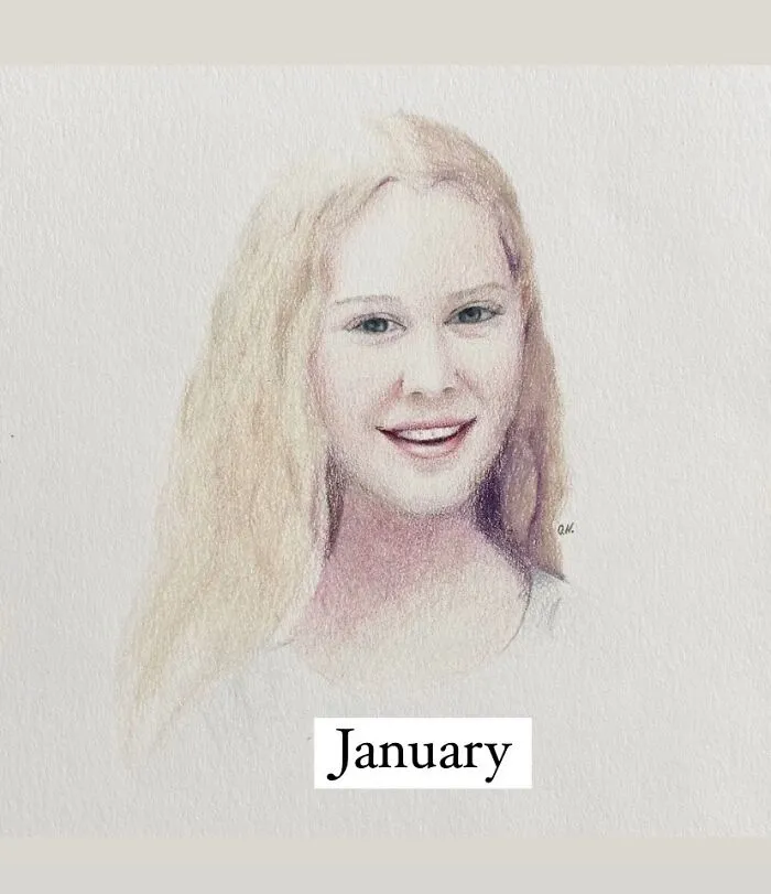 I Used Colored Pencils To Make 12 Portraits Of My Friends For A Whole Year