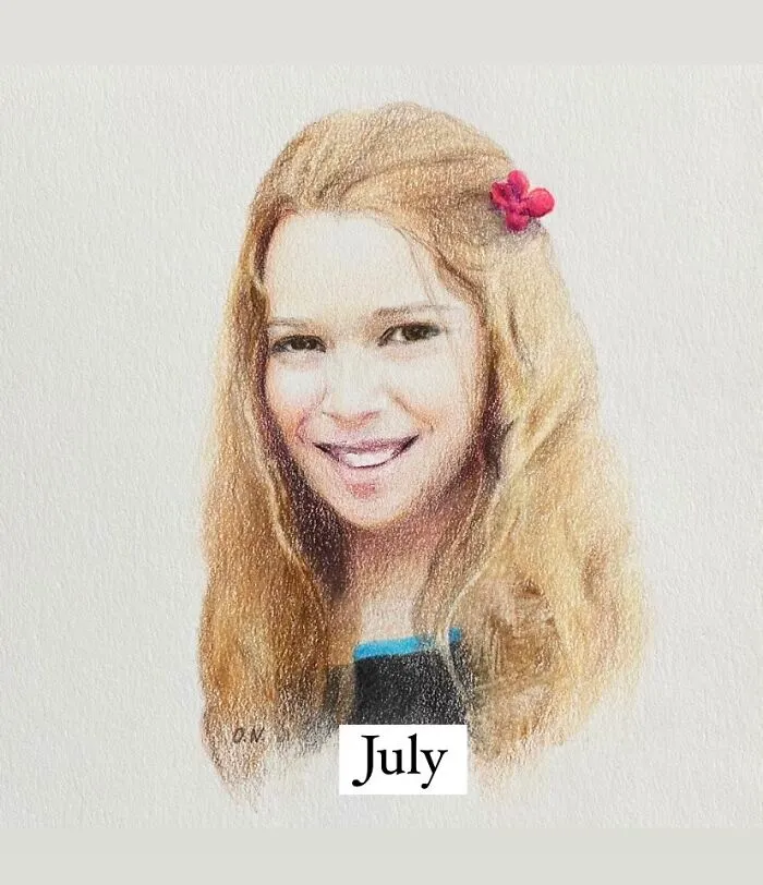 I Used Colored Pencils To Make 12 Portraits Of My Friends For A Whole Year