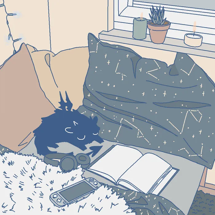 I Made A Set Of Calming Illustrations With A Cute Addition