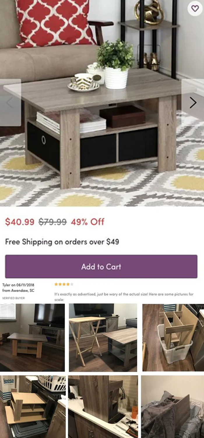 Shopping Online For Coffee Tables And Came Across This Review