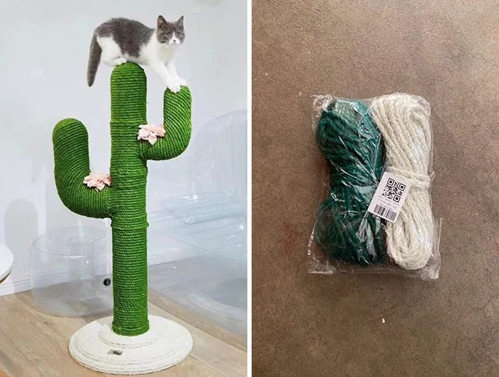 El de la izquierda es el que pidió mi madre para nuestros gatos, lo de la derecha es lo que llegó por correo