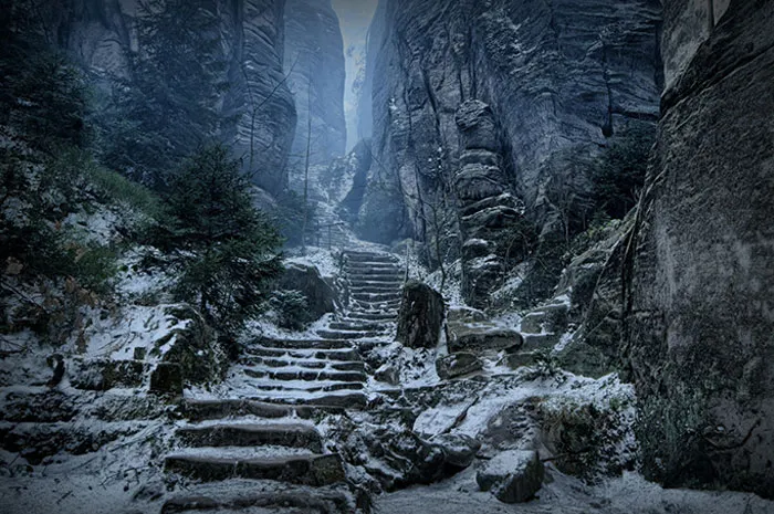 El corredor del Emperador en Chequia, parece Skyrim en la vida real