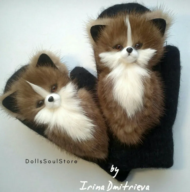 I Created Lovely Original Mittens In The Form Of Chanterelles And Owls