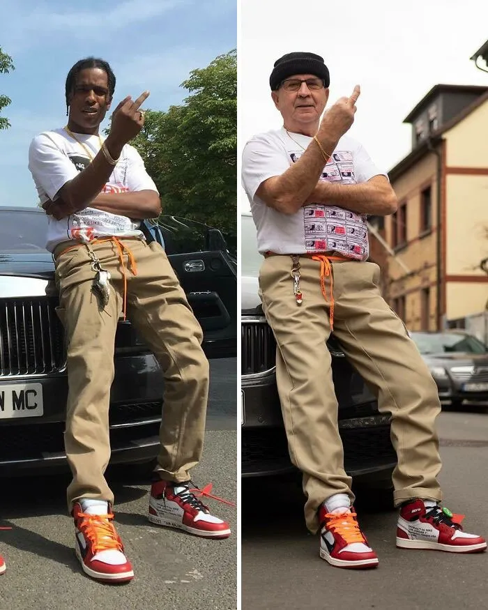 Guy Shares His Grandpa's Celebrity Style Recreations, Gets 1 Million Instagram Followers (11 Pics)