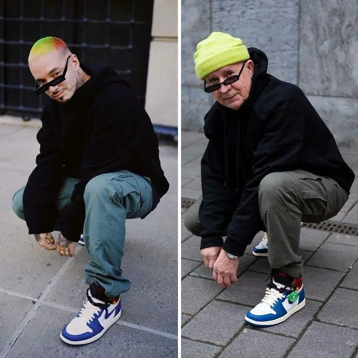 Guy Shares His Grandpa's Celebrity Style Recreations, Gets 1 Million Instagram Followers (11 Pics)