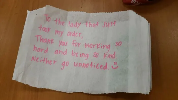 A Customer Just Left This On A Table For Me. I Was Having A Really Crappy Day, And This Made My Day