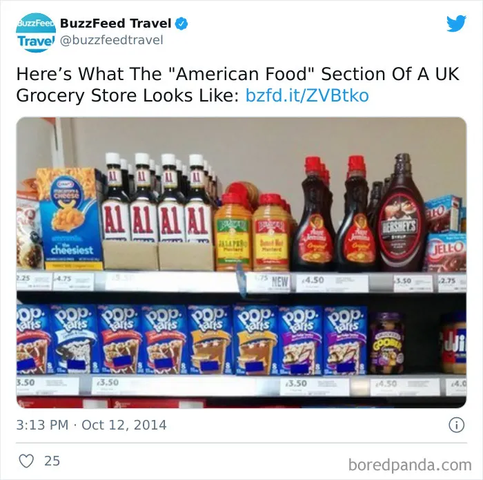 What The "American Food" Section Looks Like In Different Countries