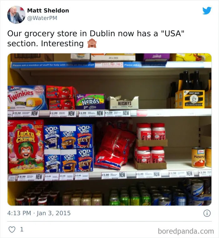What The "American Food" Section Looks Like In Different Countries