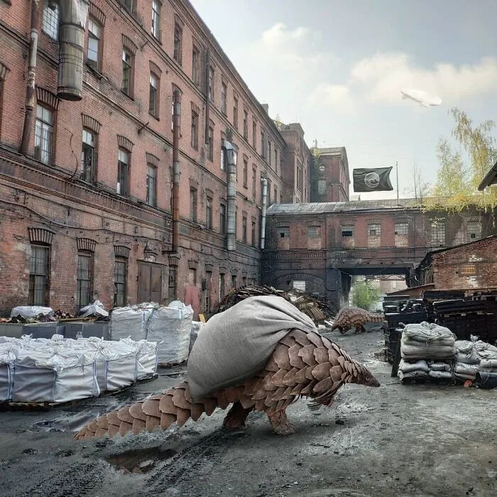 30 Unexpected Photo Manipulations Of Russian Streets Filled With Gigantic Animals By Vadim Solovyev (New Pics)
