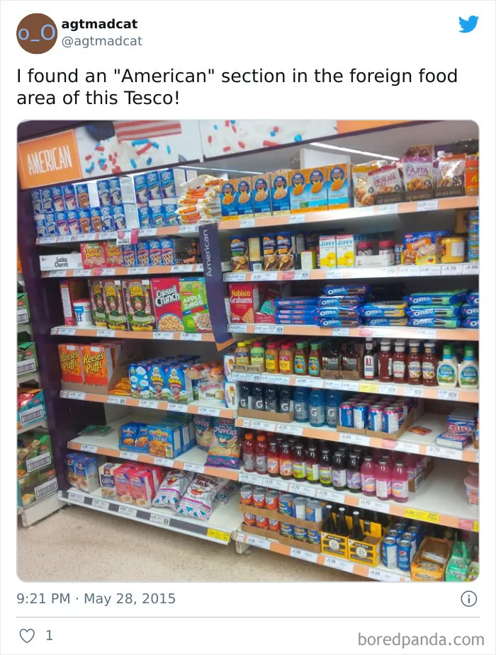 What The "American Food" Section Looks Like In Different Countries