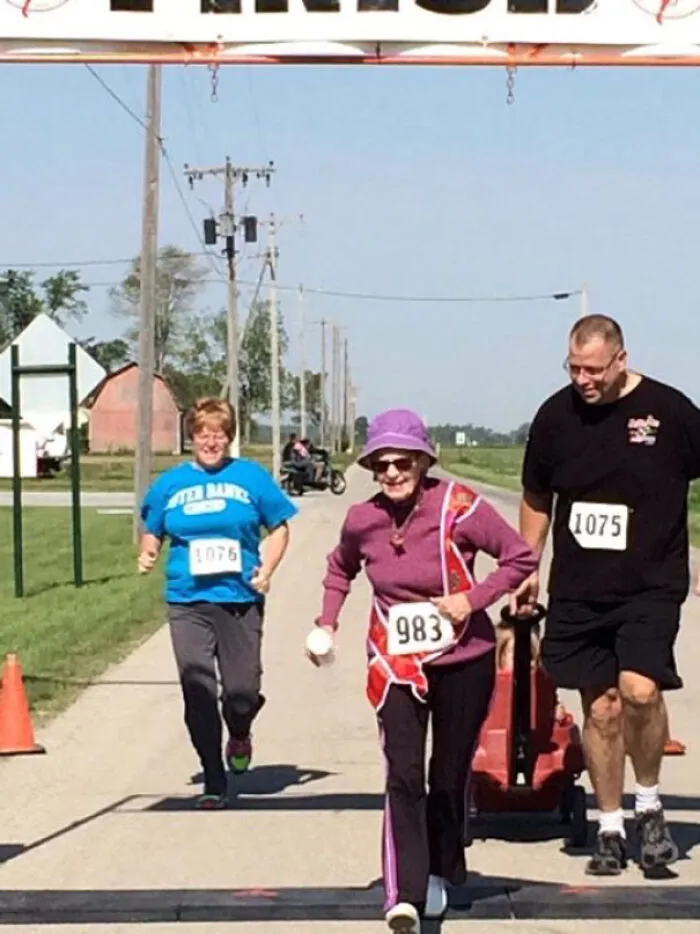 My 90 Year Old Grandma Just Ran, Not Walked, Ran Her First 5k