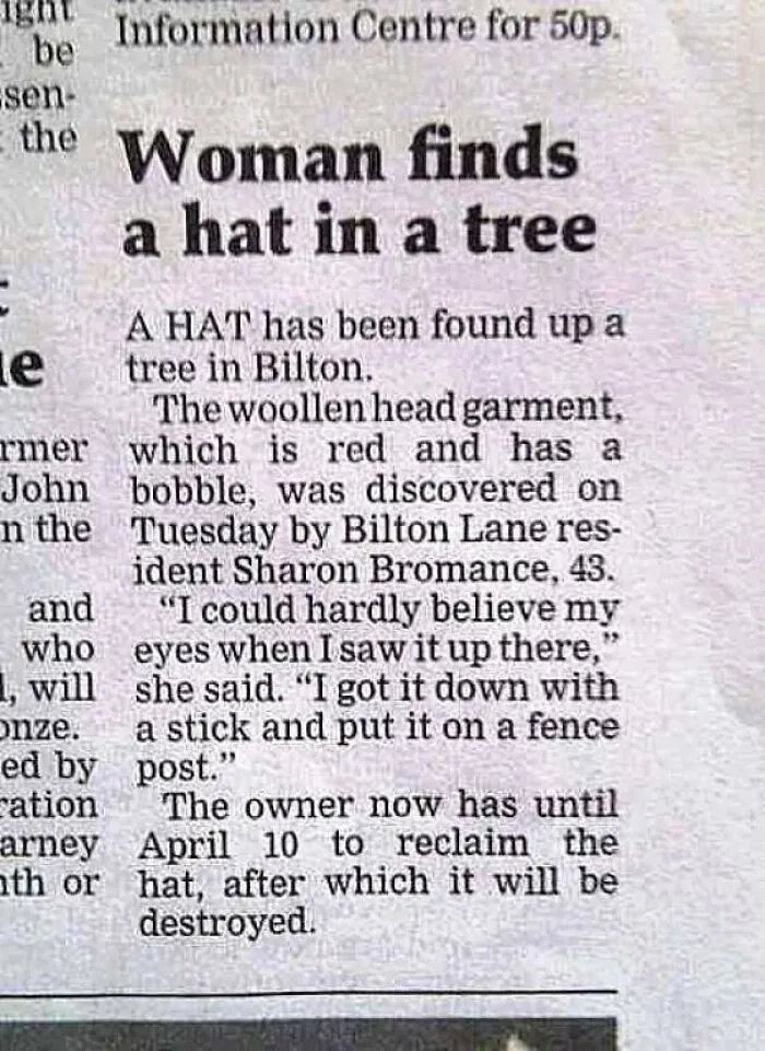 Breaking!!! Breaking!!! Hat Found!!!