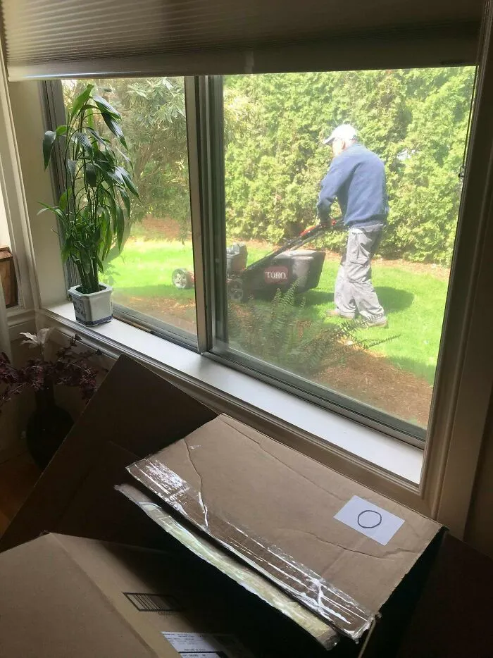 We Just Moved Into A New Neighborhood, And When I Went To Mow The Front Lawn, My New Neighbor Was Already At It