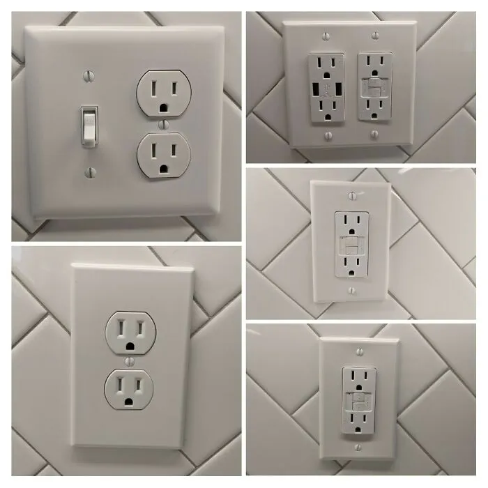 Our Electrician Left All Of The Screws In A Vertical Position In Our New Kitchen