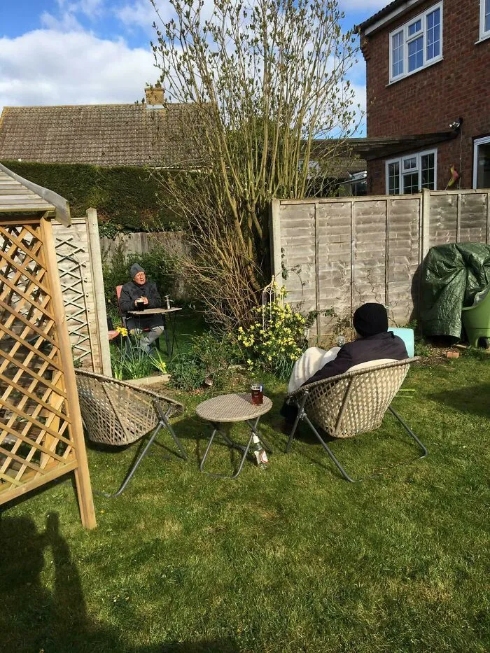 My Old Man Removed A Fence Panel So He Can Share A Beer With His Neighbor
