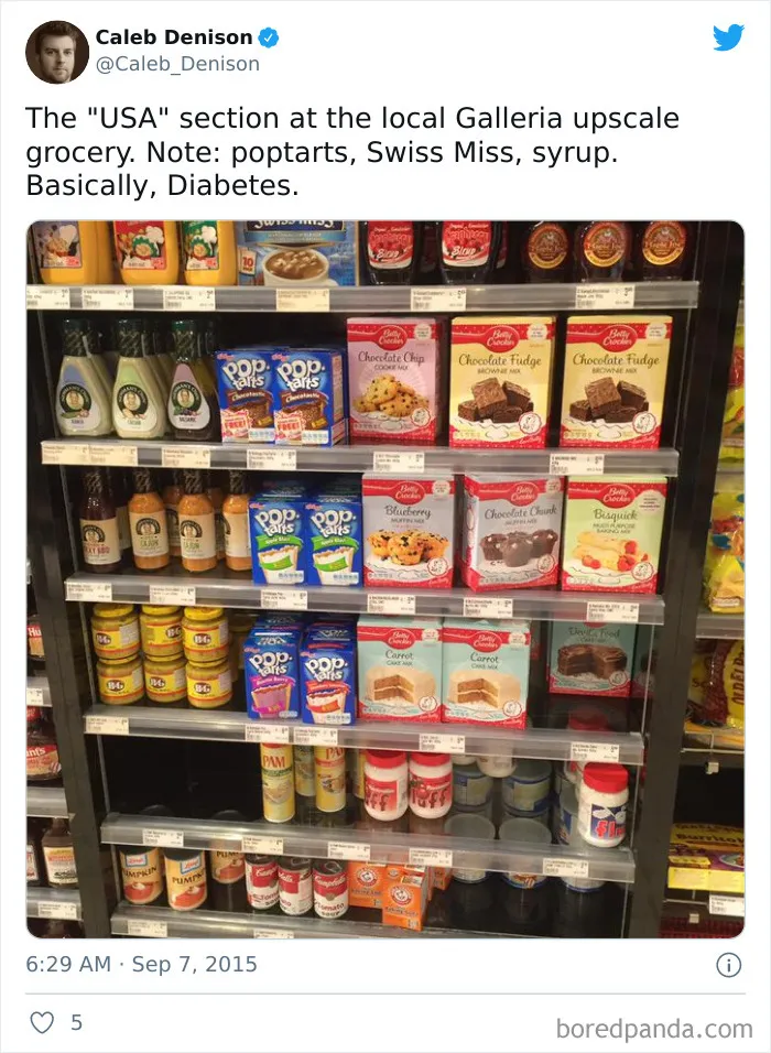 What The "American Food" Section Looks Like In Different Countries