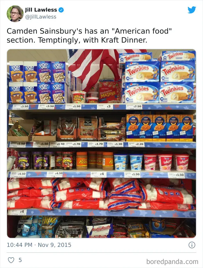 What The "American Food" Section Looks Like In Different Countries
