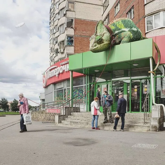 30 Unexpected Photo Manipulations Of Russian Streets Filled With Gigantic Animals By Vadim Solovyev (New Pics)