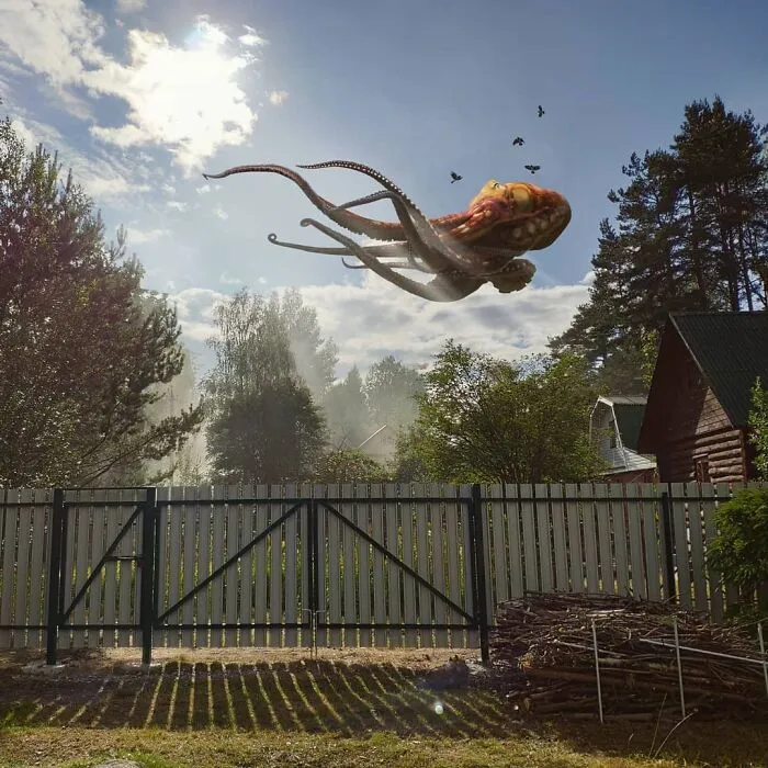 30 Unexpected Photo Manipulations Of Russian Streets Filled With Gigantic Animals By Vadim Solovyev (New Pics)