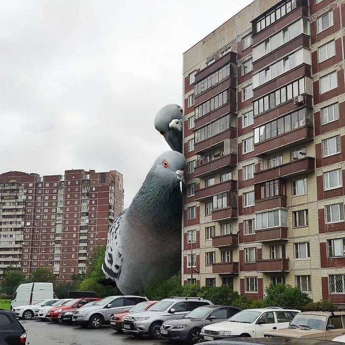 30 Unexpected Photo Manipulations Of Russian Streets Filled With Gigantic Animals By Vadim Solovyev (New Pics)