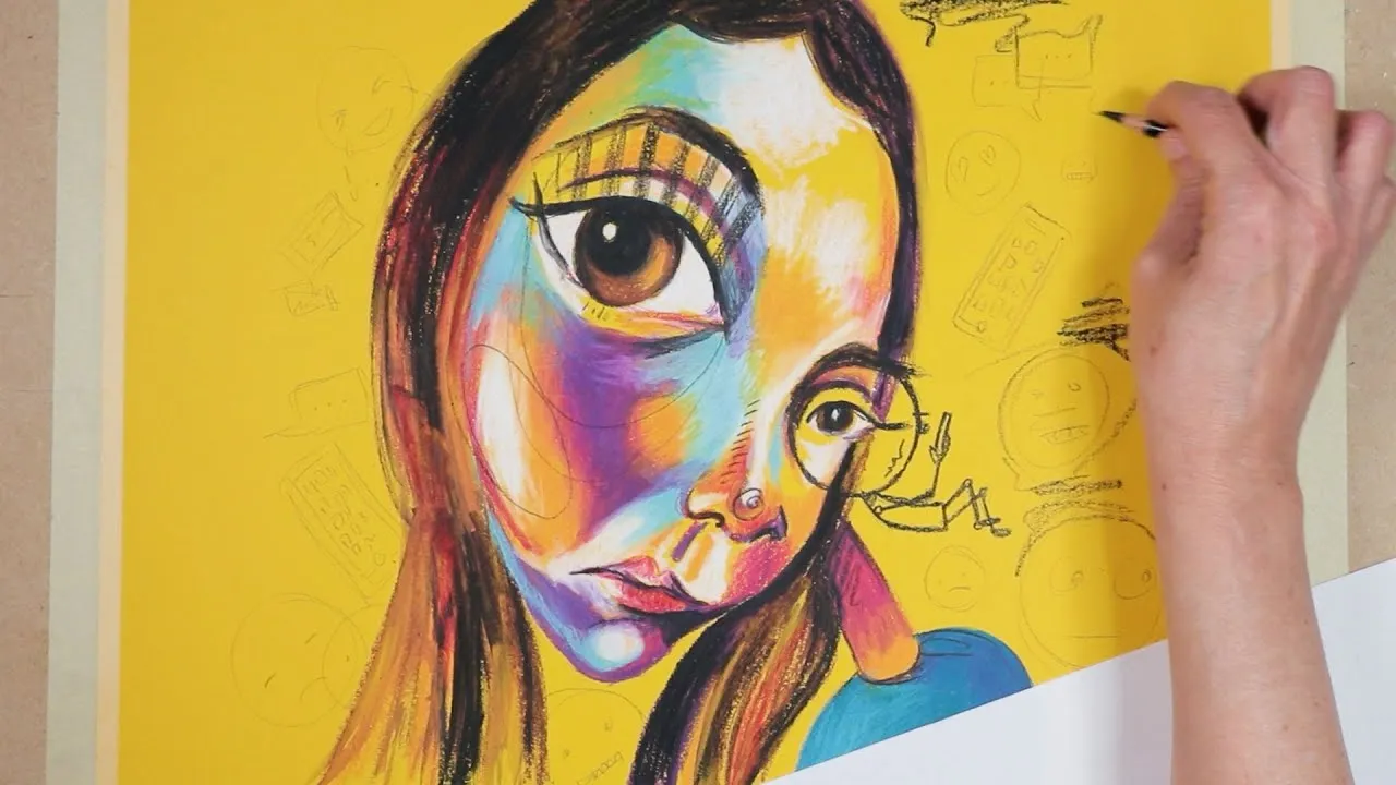 I Create Abstract Portraits With Doodles Round The Eyes