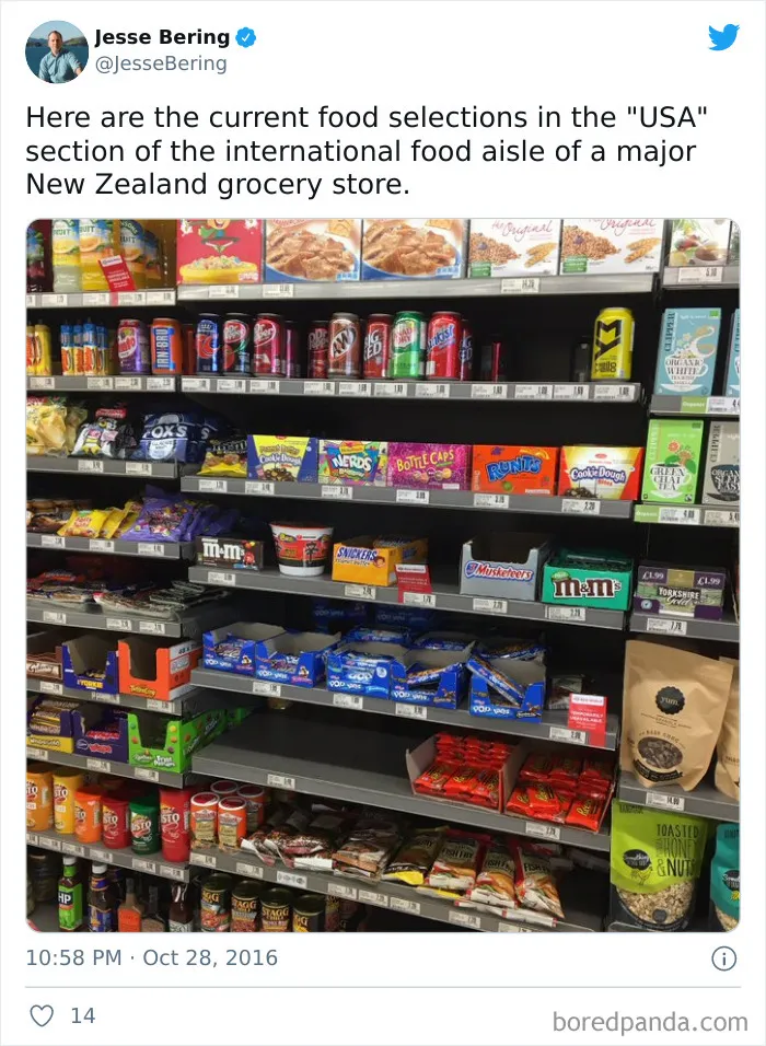What The "American Food" Section Looks Like In Different Countries
