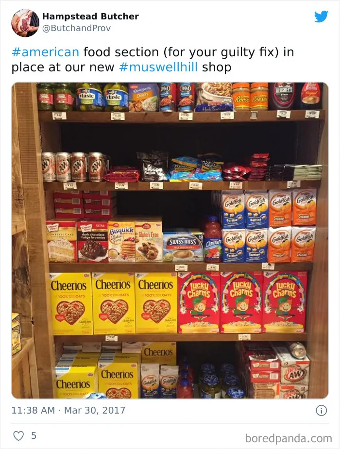 What The "American Food" Section Looks Like In Different Countries