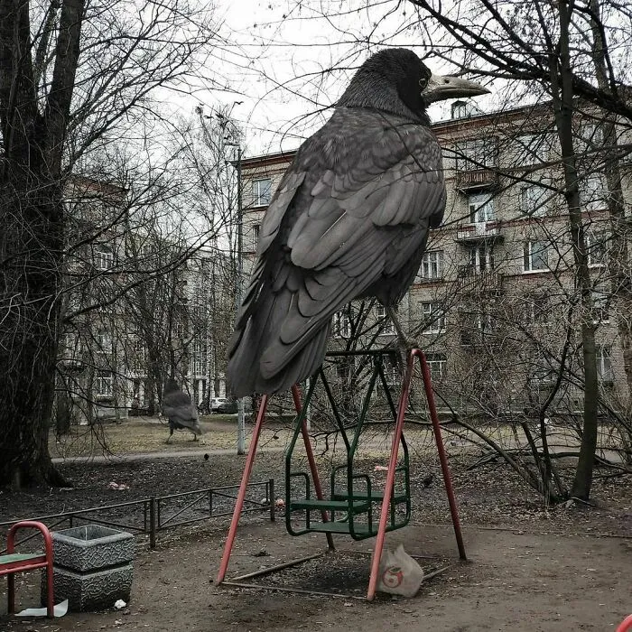 30 Unexpected Photo Manipulations Of Russian Streets Filled With Gigantic Animals By Vadim Solovyev (New Pics)
