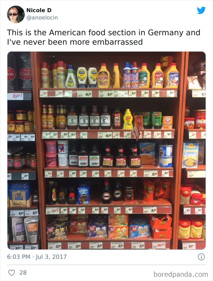 What The "American Food" Section Looks Like In Different Countries