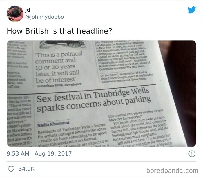 A Very British Headline
