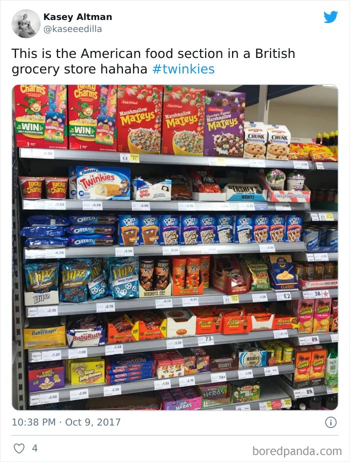 What The "American Food" Section Looks Like In Different Countries