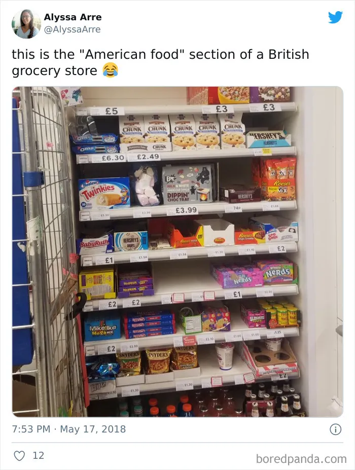 What The "American Food" Section Looks Like In Different Countries