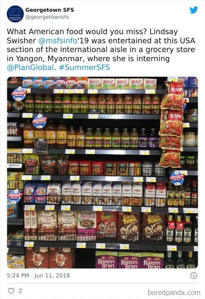 What The "American Food" Section Looks Like In Different Countries