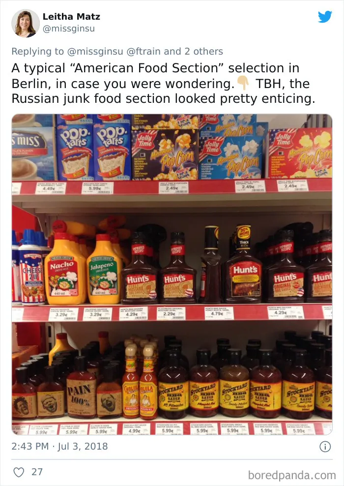 What The "American Food" Section Looks Like In Different Countries