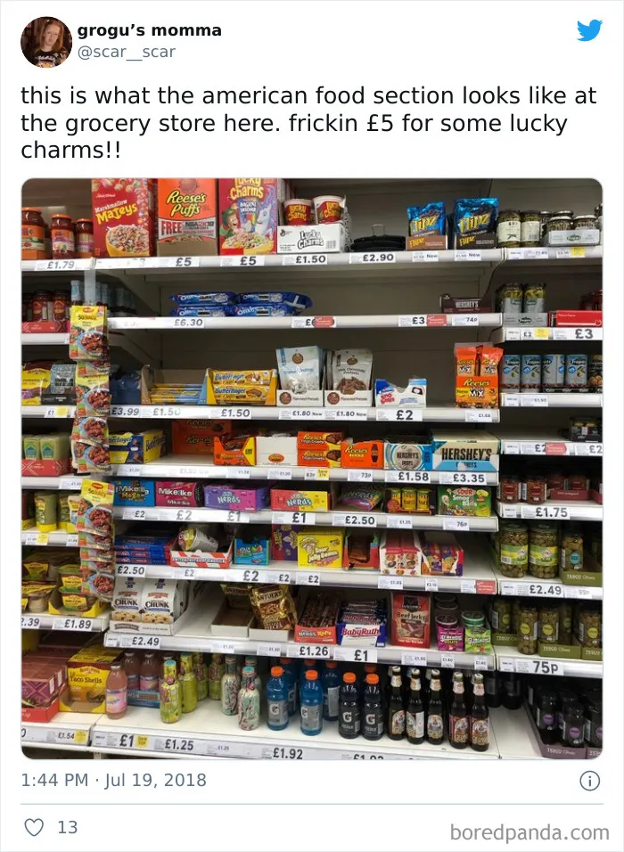 What The "American Food" Section Looks Like In Different Countries