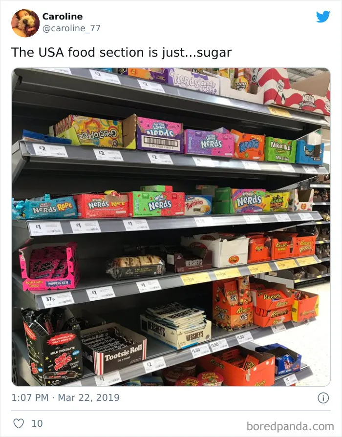 What The "American Food" Section Looks Like In Different Countries