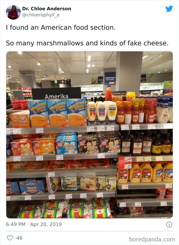What The "American Food" Section Looks Like In Different Countries