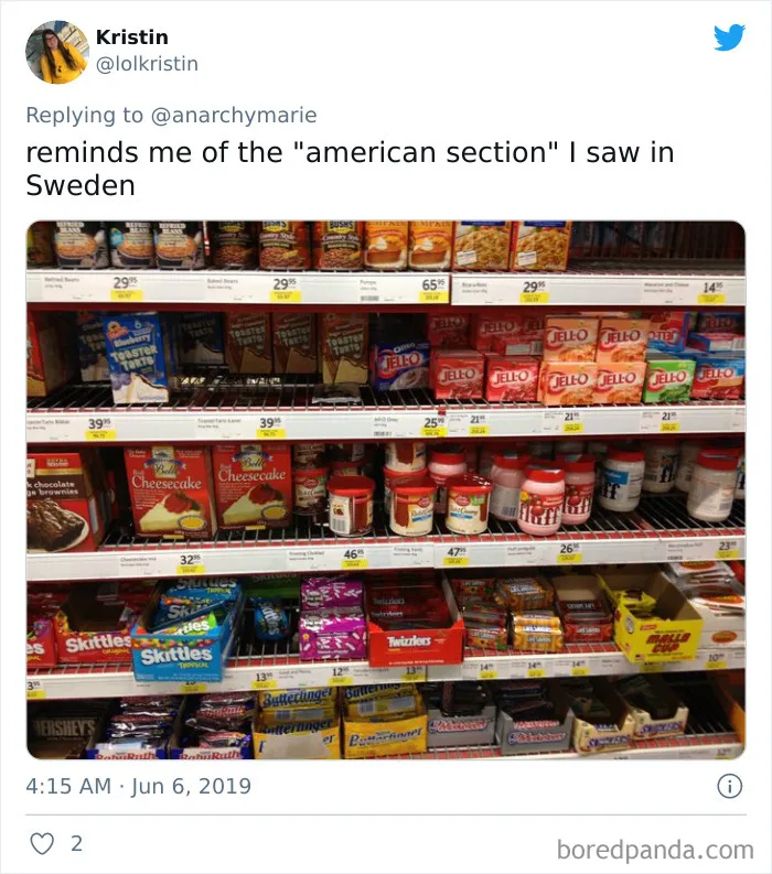 What The "American Food" Section Looks Like In Different Countries