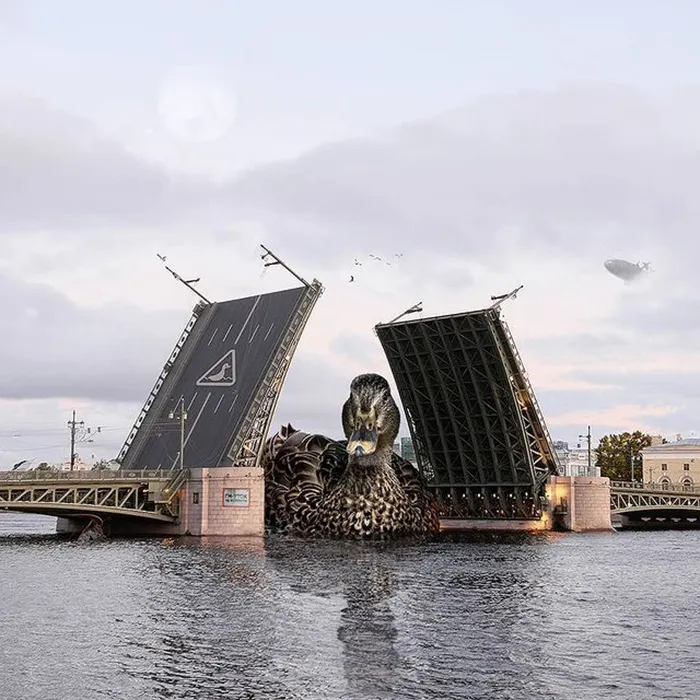 30 Unexpected Photo Manipulations Of Russian Streets Filled With Gigantic Animals By Vadim Solovyev (New Pics)