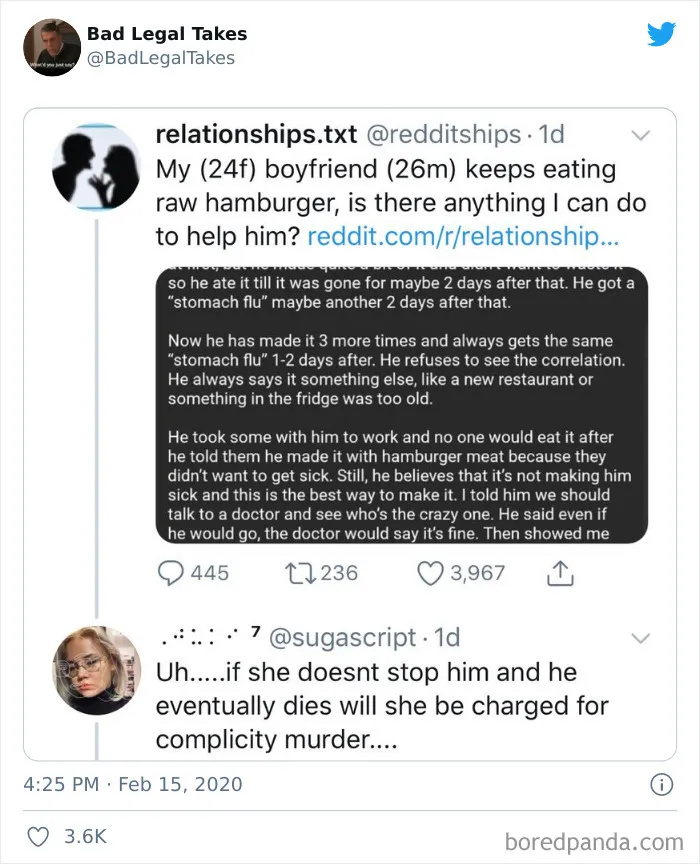 40 Times Overconfident People Gave "Law Advice" And Got Shamed By The "Bad Legal Takes" Twitter Account