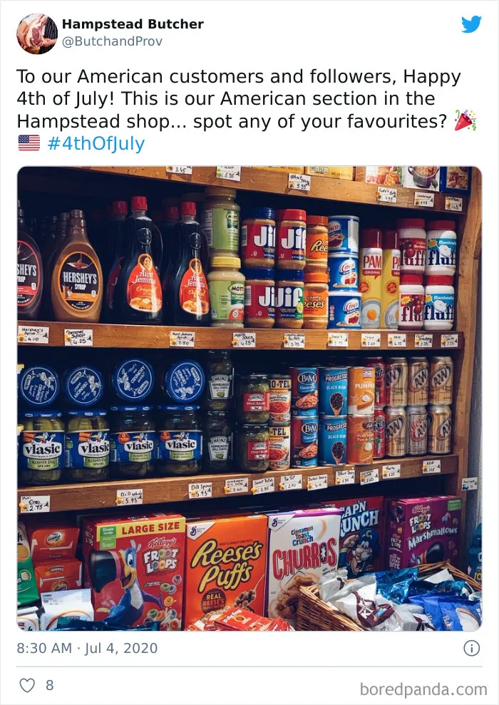 What The "American Food" Section Looks Like In Different Countries