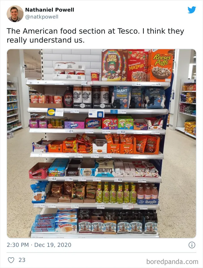 What The "American Food" Section Looks Like In Different Countries