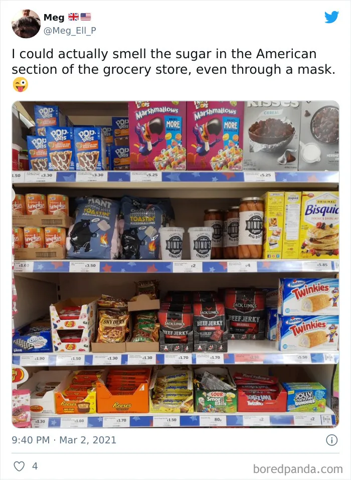 What The "American Food" Section Looks Like In Different Countries