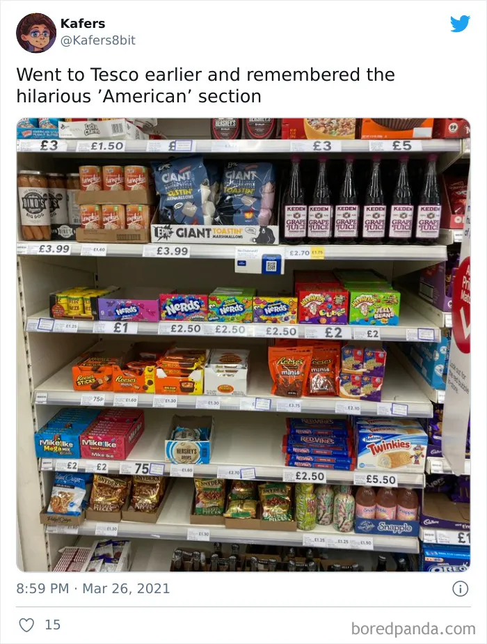 What The "American Food" Section Looks Like In Different Countries