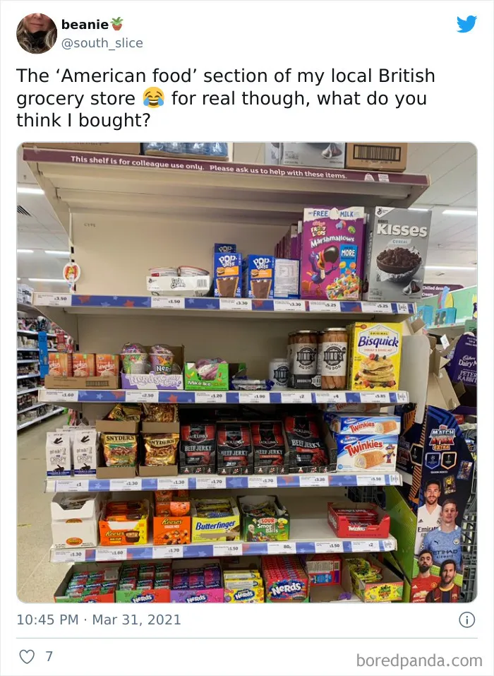 What The "American Food" Section Looks Like In Different Countries